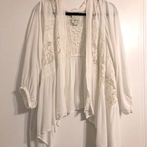 Anthropologie Elevenses White Kimono